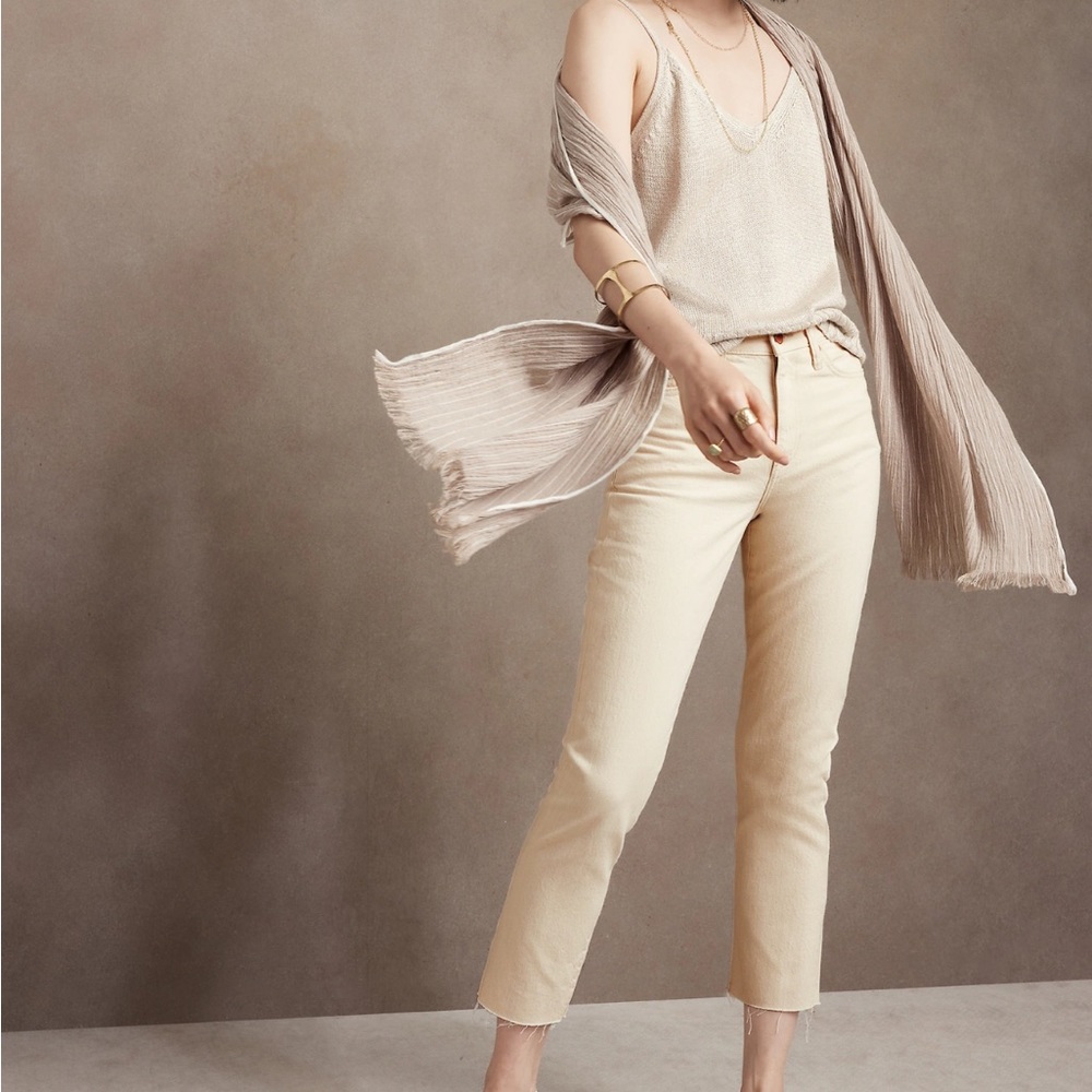 Banana Republic Straight Ankle Jean Ecru White